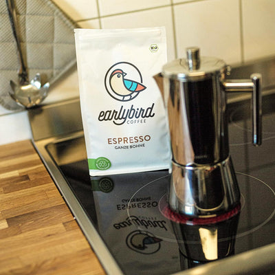 earlybird Espresso: fairer, Bio-Kaffee für die Zubereitung im Espressokocher 