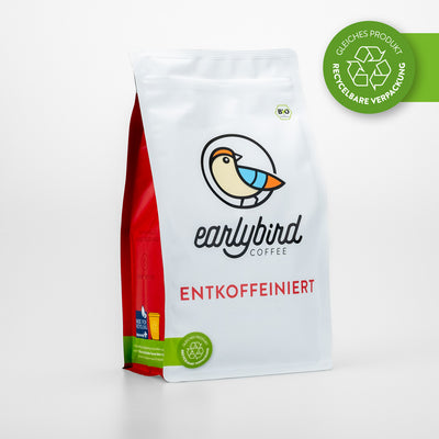 earlybird Entkoffeiniert: fairer, Bio-Kaffee ohne Koffein.
