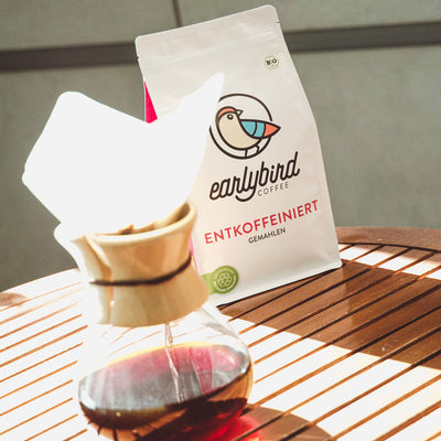 Entkoffeinierter Bio Kaffee von earlybird coffee mit einer Chemex zubereitet